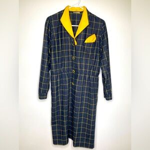 Yellow and Black Plaid Women's Dress